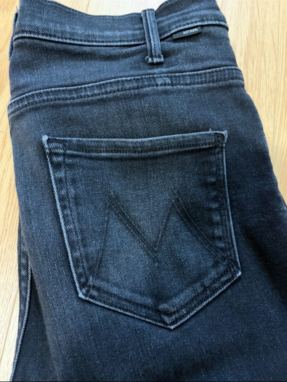 MOTHER Black Hustler Ankle Jeans with Sub